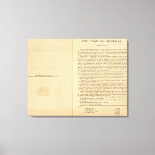 Titel Pagina van 1874 Mexico Atlas Canvas Afdruk