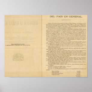 Titel Pagina van 1874 Mexico Atlas Poster