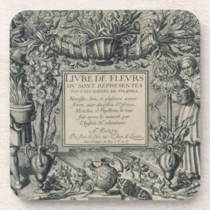 Titel pagina van "Livre des Fleurs" van Jean Le Cl Drankjes Onderzetter
