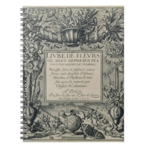 Titel pagina van "Livre des Fleurs" van Jean Le Cl Notitieboek