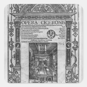 Titel pagina van "Opera Ciceronis", gepubliceerd o Vierkante Sticker