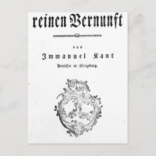 Titel Pagina van 'Pure-kritiek' Briefkaart (Voorkant)