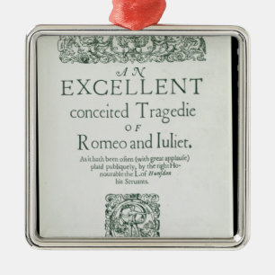 Titel Pagina van 'Romeo en Julia' Metalen Ornament