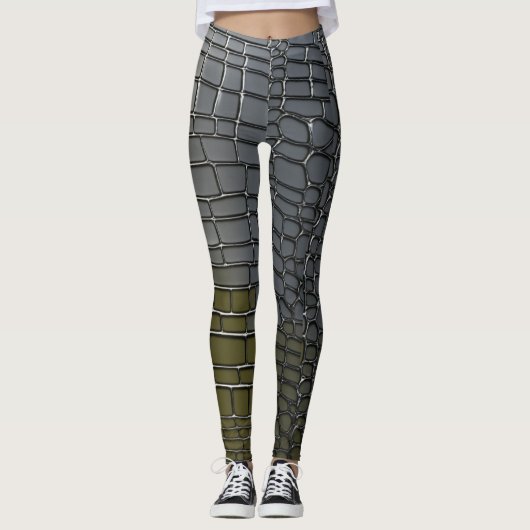 Titel: Platinum Crocodile Camouflage Leggings (Voorkant)