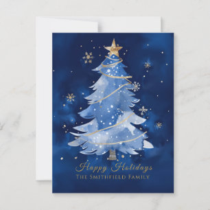 Titel:
Prettig kerstfeest Elegante marine goud Ker Briefkaart