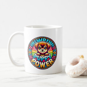 Titel: Puppy Power - Schattigee en kleurrijke hond Koffiemok