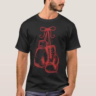 Titel: Rode boks handschoenen met strik T-shirt