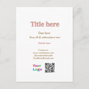 titel scan QR contact logo hier plaats datum bedri Briefkaart