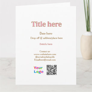 titel scan QR contact logo hier plaats datum bedri Kaart