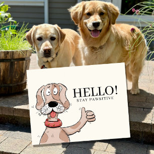 Titel Schattige Cartoon Hond Duim Omhoog Typografi Feestdagenkaart