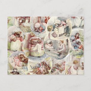  titel van mevrouw Tiggy Winkle Rustic Collage Briefkaart