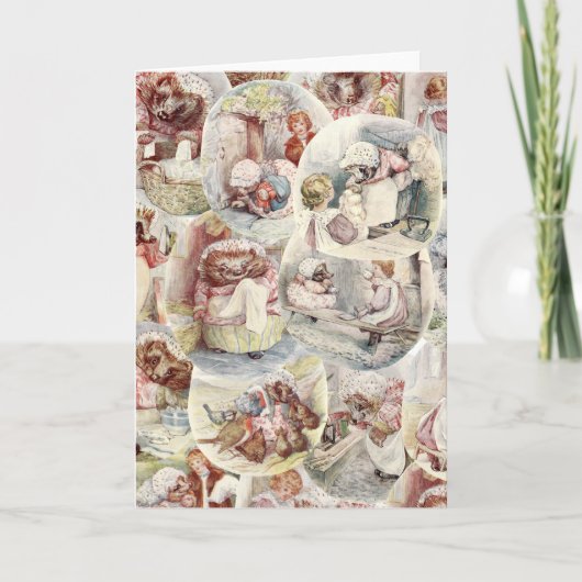  titel van mevrouw Tiggy Winkle Rustic Collage Kaart (Voorkant)