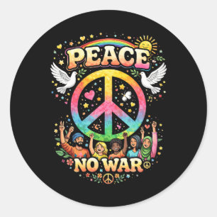 Titel: Vrede boven Oorlog Ronde Sticker