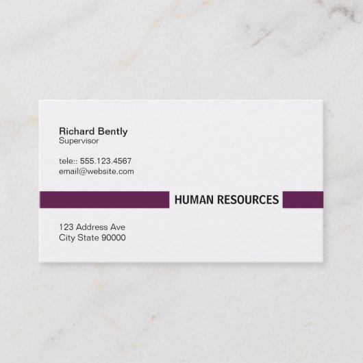 Titelbalk (Palts Paars) Visitekaartje (Voorkant)