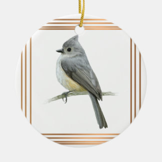 Titelmuis Songbird in Gold Lijst Keramisch Ornament