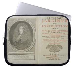 Titelpagina en portret frontistiek van de auteur laptop sleeve
