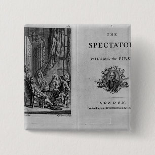 Titelpagina van eerste volume verzameld vierkante button 5,1 cm