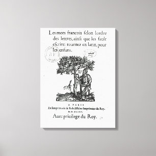 Titelpagina van het eerste Frans-Latijns woordenbo Canvas Afdruk