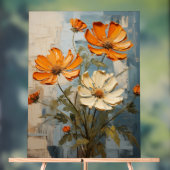 Tithonia - Impasto Bloemschildering Acryl Bord (Neutraal)