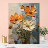 Tithonia - Impasto Bloemschildering Acryl Bord (Huwelijk)