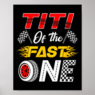 Titi van de snelle eerste verjaardag raceauto fami poster