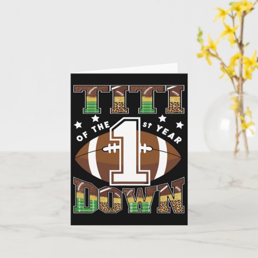 Titi van het 1e jaar Down Football eerste verjaard Kaart (Gele Bloem)