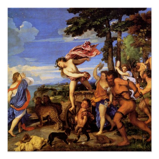 Titian Bacchus en Ariadne Perfect Poster (Voorkant)
