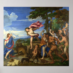 Titian Bacchus en Ariadne Poster