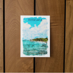 Titicaca Lake Uitzicht Reizen Briefkaart