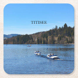 Titisee meer in het Zwarte Woud Vierkante Kartonnen Onderzetter
