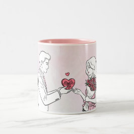 Title: First Valentine’s Day Together Personalized Tweekleurige Koffiemok