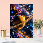 Title Galactic Odyssey Saturn and space nebula art (Mariage)