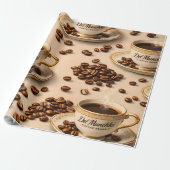 Title gourmet roasted coffee bean and espresso ele cadeaupapier (Uitgerold)