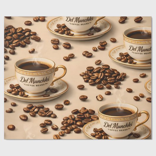 Title gourmet roasted coffee bean and espresso ele cadeaupapier (Vlak)