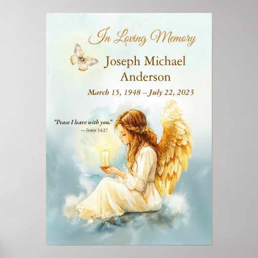 Title:
In Loving Memory Angel Candle – Custom Name Poster (Voorkant)