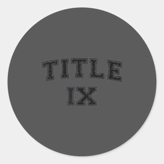 Title Ix Title 9 Varsity Style Women's Srts  Ronde Sticker (Voorkant)