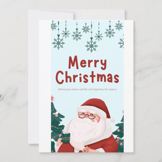 Title: Merry Christmas 3D Santa Greeting Card Kaart (Voorkant)