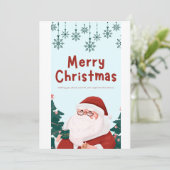 Title: Merry Christmas 3D Santa Greeting Card Kaart (Staand voorkant)