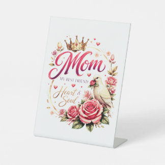 🌸 Title (SEO + Trending) Mom Crown Rose Design –  Reclamebord Met Voetstuk