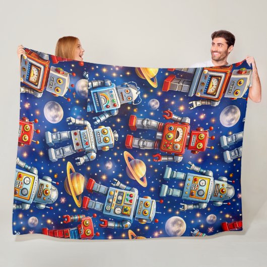 Title space robots Galactic voyage super soft plus Fleece Deken (In situ)
