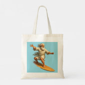 Title surfing Moses biblical art tote bag (Dos)