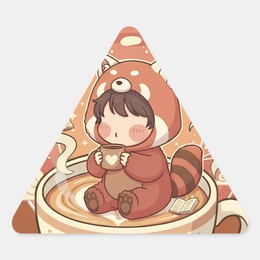 Title: Unique Triangle Red Panda Geometric Sticker (Voorkant)