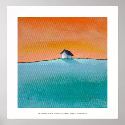 Titled: Little House on the Hill - art landschap Poster (Voorkant)