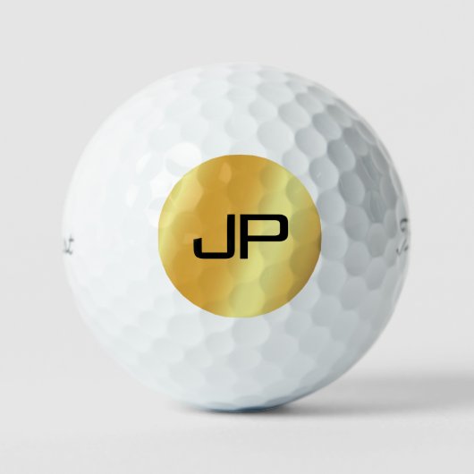 Titleist PRO V1 Elegant zwart en goud monogram Golfballen (Voorkant)