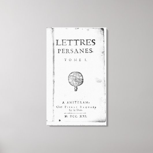 Titlepage "Les Lettres Persanes" Canvas Afdruk (Voorkant)