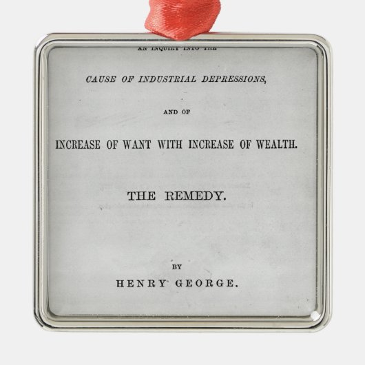 Titlepage to "Progress and Poverty" Metalen Ornament (Voorkant)