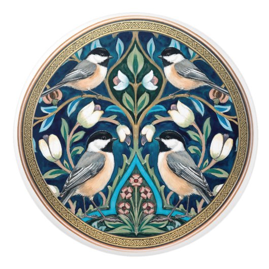Titmouse Bird Ceramic Pull Knob Keramische Knop (Voorkant)