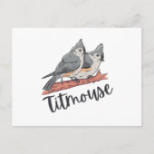 Titmouse Tufted Titmice Cute Bird Gift Briefkaart (Voorkant)