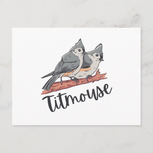 Titmouse Tufted Titmice Cute Bird Gift Briefkaart (Voorkant)