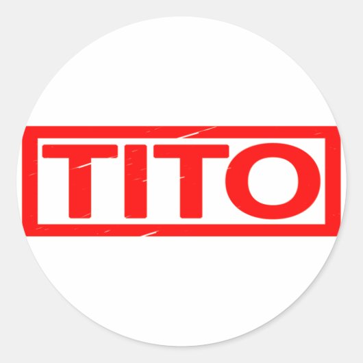 Tito Stamp Ronde Sticker (Voorkant)